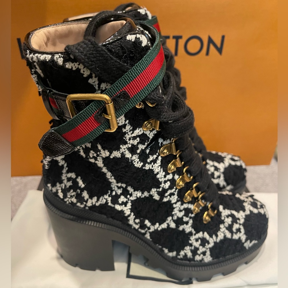 Gucci Trip 70 Tweed Boots
